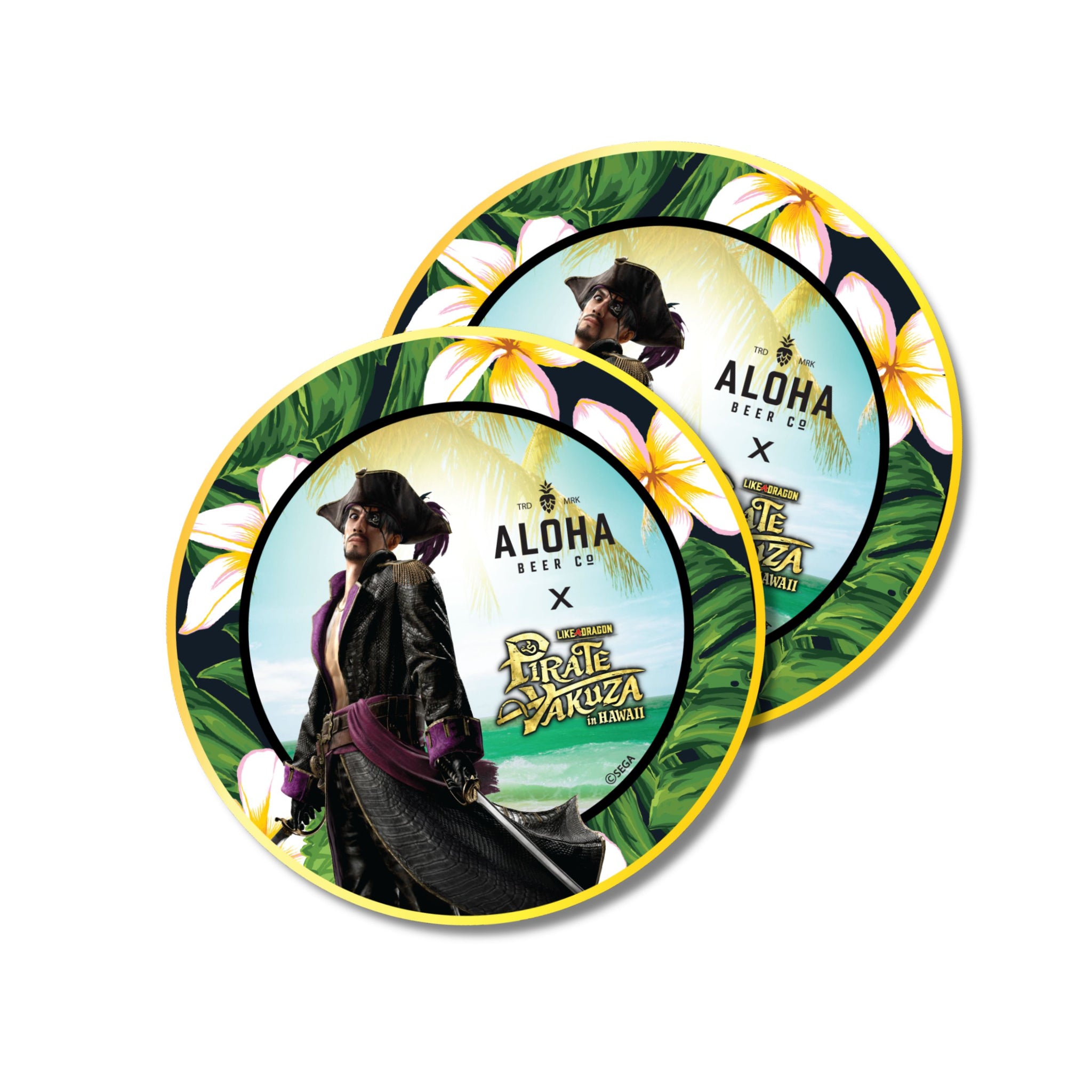 Aloha Beer x Like a Dragon: Pirate Yakuza in Hawaii - Majima Coaster