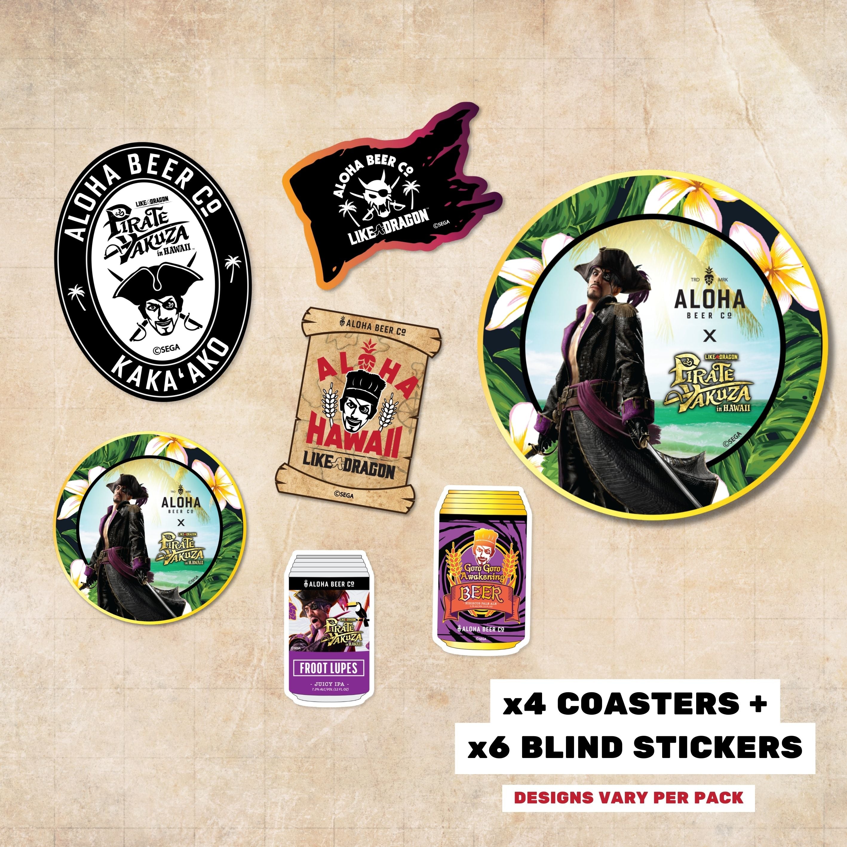 Aloha Beer x Like a Dragon: Pirate Yakuza in Hawaii - Blind Bundle Set
